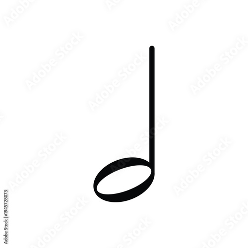 Half Note Musical Symbol. Minim Vector Icon