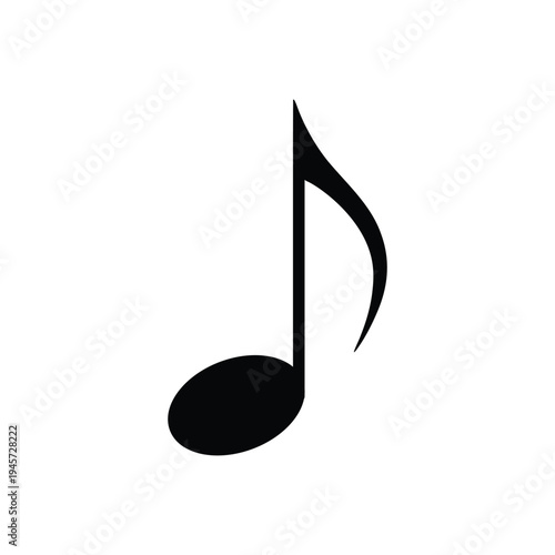 Eighth Note Musical Symbol. Quaver Vector Icon