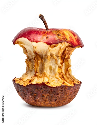 Eaten Apple Core - A Symbol of Waste and Consumption.