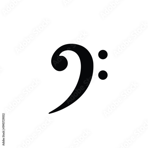 Bass Clef Music Symbol. F Clef Music Vector Icon