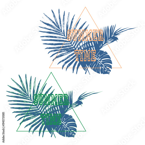 Tropical palm leaves in triangles