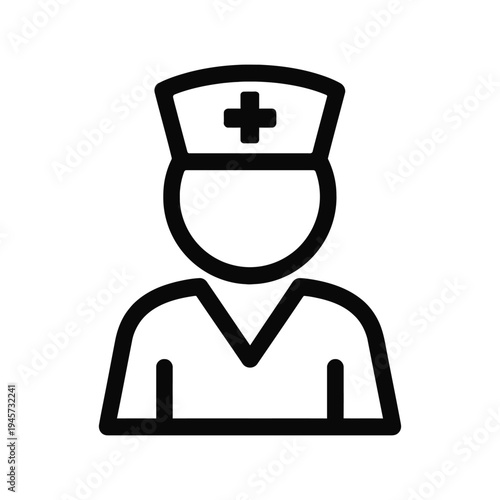 Nurse medical staff icon, healthcare worker, professional nursing symbol