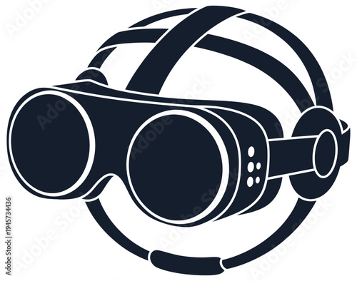 VR headset virtual reality goggles technology device icon in modern vector style