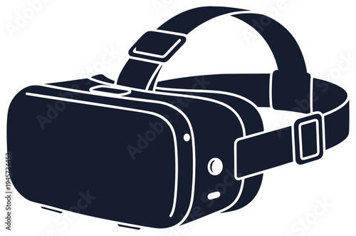 Headset virtual reality goggles technology device icon in modern vector illustration