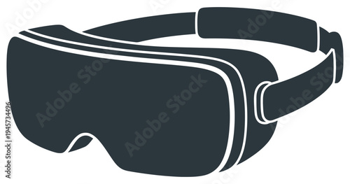 Goggles virtual reality headset device for immersive digital technology vector icon