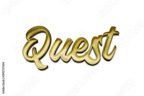Quest Golden Gaming Text PNG Transparent – Streamer Thumbnail Overlay Graphic