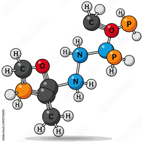 Chemical Molecular Structure Cartoon Vector Illustration