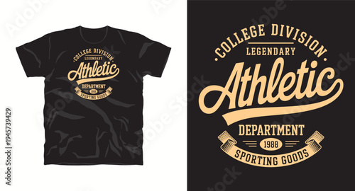 College division legendary athletic department sporting goods t-shirt.
