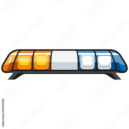 Flat Design Police Emergency Light Bar Vector Template