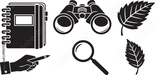 Investigation and research concept with tools and objects