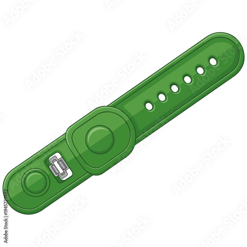 Green Plastic Adjustable Strap Fastener Vector Illustration