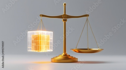 Digital Balance Scale with Transparent Cube and Traditional Pan