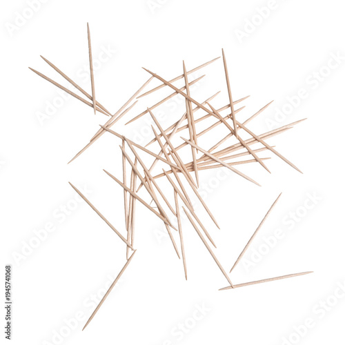 some toothpicks scattered