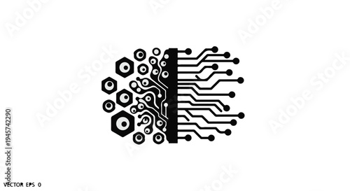 Artificial Intelligence Brain Microchip Technology Integration Concept Vector