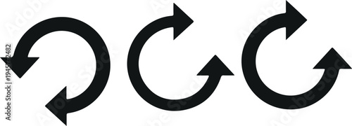 Circular arrow icons vector set with refresh, reload and repeat symbols simple navigation illustration