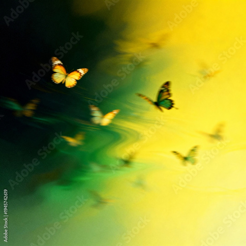 Vibrant butterfly illustrations in pastel tones. Each design has glowing, wispy backgrounds and colorful butterflies, delivering a light, romantic, and magical feel.