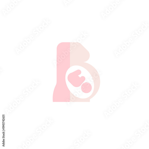 Baby bump icon for pregnancy stage and motherhood concept.