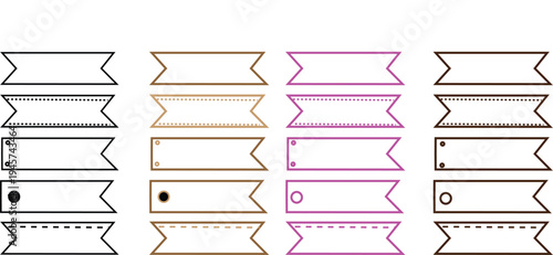 Set of 20 vector ribbons and banners in 4 colors