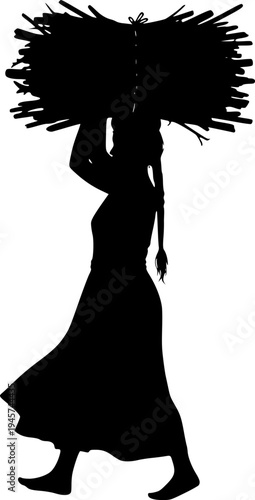 Solid black silhouette of a garden tiller cultivator machine, professional agriculture equipment and soil preparation vector illustration.