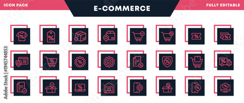 Sale Offer, Coupon and Price Tag Line Icons Pack for Website, Apps and UI Interfaces