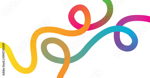 Vibrant multicolored swirling lines art