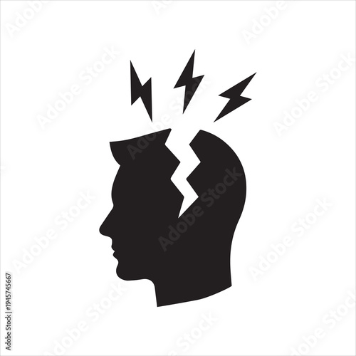  Headache icon. Vector icon isolated on white background.