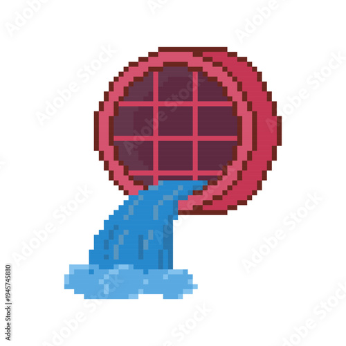 SEWER DRAINAGE PIPE PIXEL ART