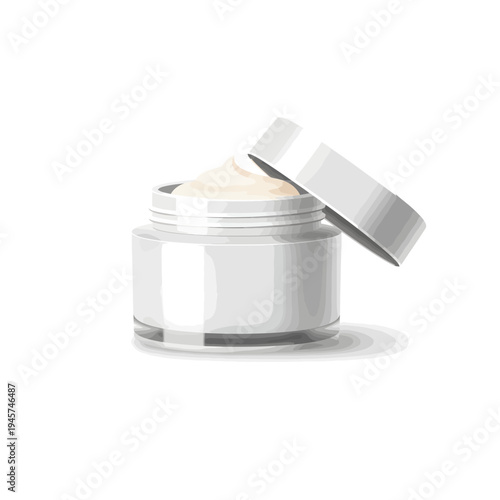 Open Jar of Creamy Cosmetic Product.