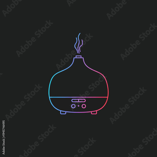 Neon Outline of an Essential Oil Diffuser.