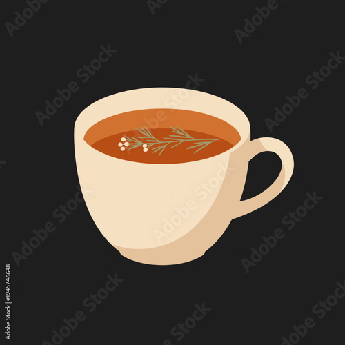 White Coffee Cup with Tea Inside.