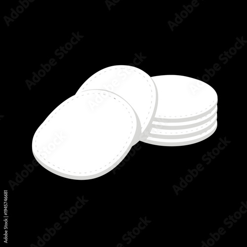 White Round Cotton Pads Stacked Together.
