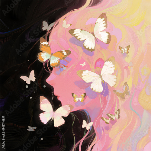 Vibrant butterfly illustrations in pastel tones. Each design has glowing, wispy backgrounds and colorful butterflies, delivering a light, romantic, and magical feel.