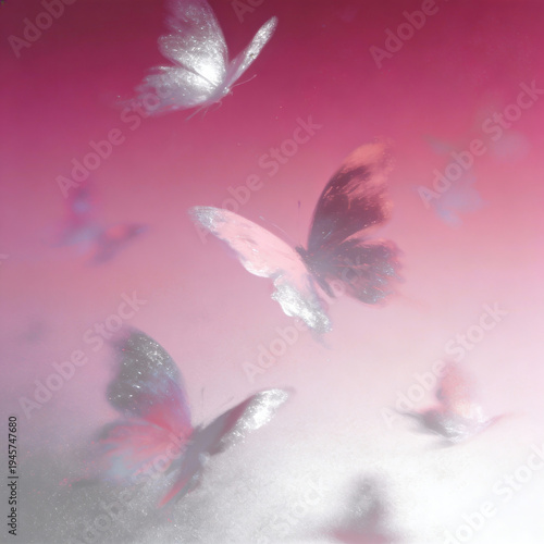 Vibrant butterfly illustrations in pastel tones. Each design has glowing, wispy backgrounds and colorful butterflies, delivering a light, romantic, and magical feel.