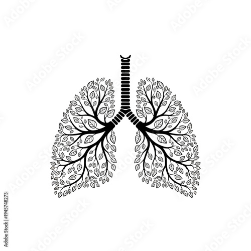 Tree Lungs Illustration: Respiratory System Health, Nature Inspired