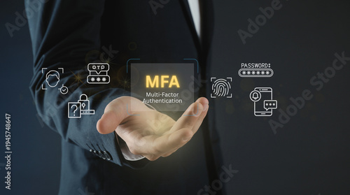 Tableau sur toile Advanced cybersecurity concept highlighting multi-factor authentication for enha