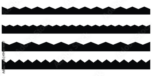 Set of scalloped borders icon on white background. Scalloped border vector set, Scalloped border edge set icons on white background. EPS 10. 