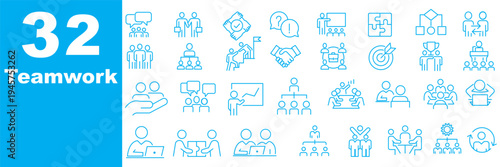 Workshop line editable icon set. Containing training, learn, skill, coaching, motivation, meeting, presentation, and more. Editable stroke. Vector illustration 