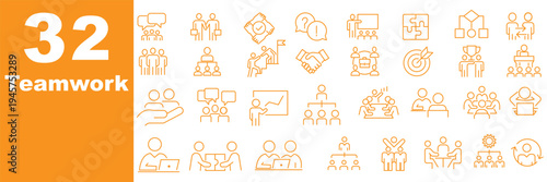 Workshop line editable icon set. Containing training, learn, skill, coaching, motivation, meeting, presentation, and more. Editable stroke. Vector illustration 