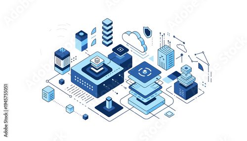 A futuristic illustration of technology and data processing.