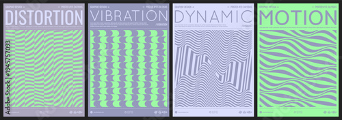 3D wavy pattern. Optical illusion. Abstract striped background. Displacement from multiple sliced lines. Cover design template. Illustration for brochure, poster, flyer or poster.