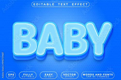  Baby Cute Sweet Vector Fully Editable Smart Object Text Effect