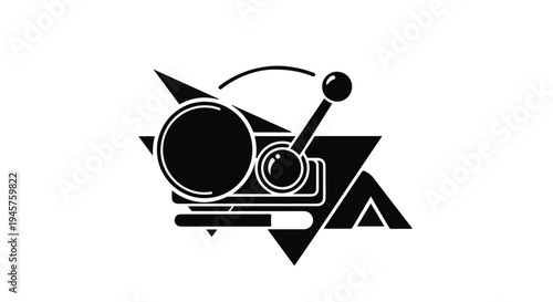 Geometric control panel icon for modern digital interface and creative sound blending