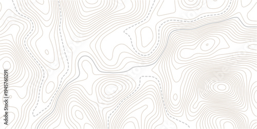 Abstract topographic map. Topo contour map background concept. Geographic line map with elevation assignments. Contour background geographic grid. Vector illustration.