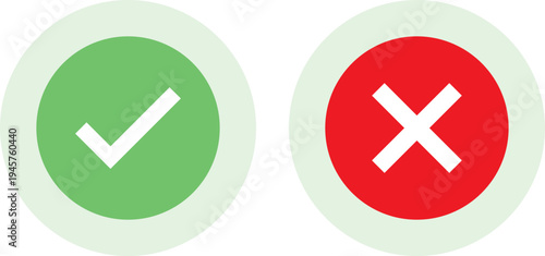 Visual representation of approval and disapproval symbols with checkmark and cross icons