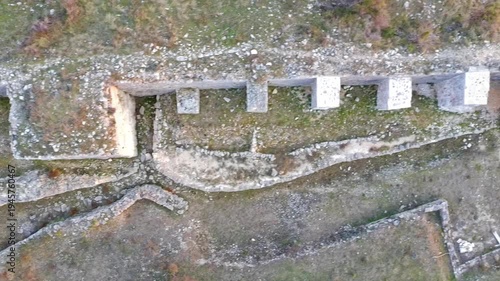 Wallpaper Mural Aerial drone video of ancient Roman military outpost, muncipium Asseria ruins near Benkovac, Croatia. Torontodigital.ca