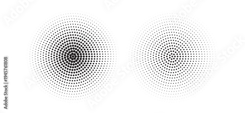 Circle dot frame. Circular border with effect halftone. Modern faded ring