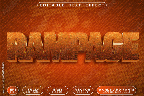  Rampage Chaos Fury Vector Fully Editable Smart Object Text Effect