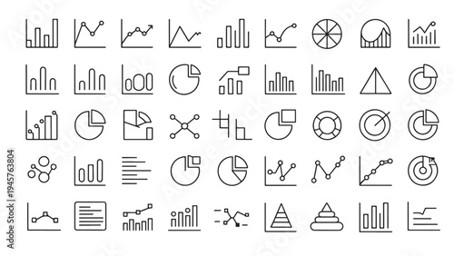 Data visualization and chart icons