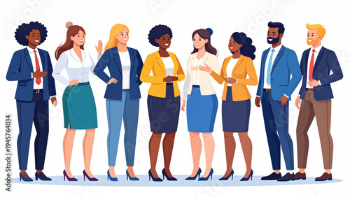 Plus Size Business People Set – Diverse Corporate Professionals Communicating Vector