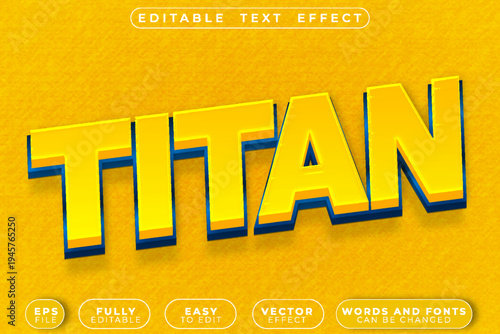  Titan Giant Colossus Strength Myth Power Legend Vector Fully Editable Smart Object Text Effect